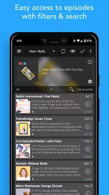 Podcast & Radio Addict screenshot