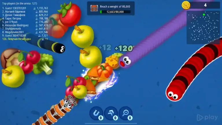 Червячная Зона .io - Прожорливый Червячок screenshot